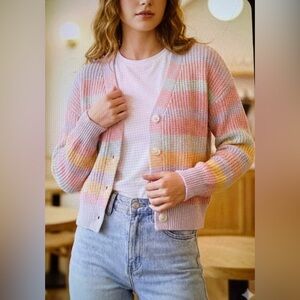 Jessica Simpson Pastel Striped Cardigan
